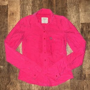 Abercrombie & Fitch bright pink button down